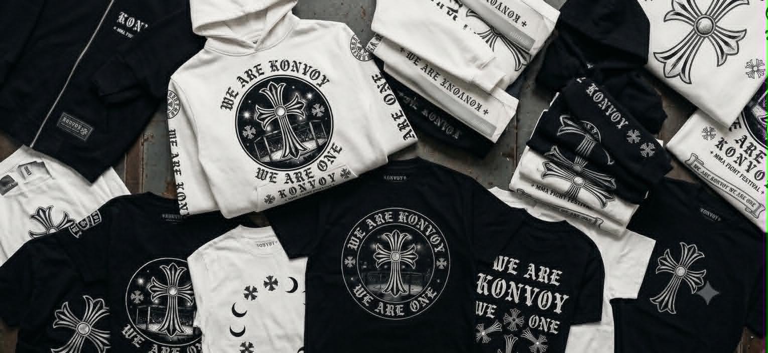 Konvoy merch — tees, hoodies, hats and stickers